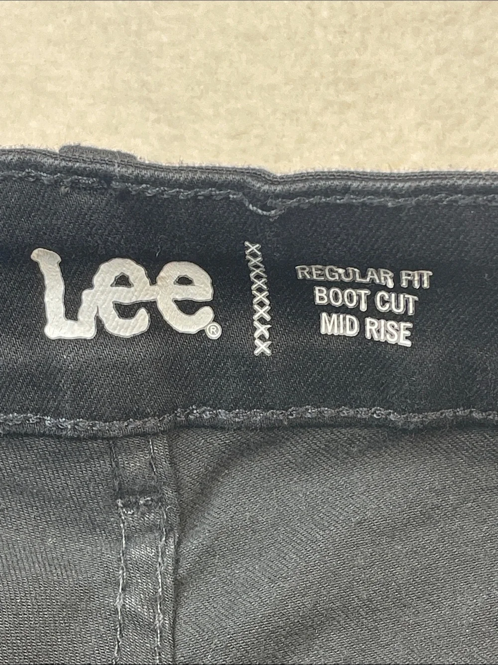 Lee Black Regular Fit Bootcut Jeans Mid Rise WOMENS SIZE 16 W